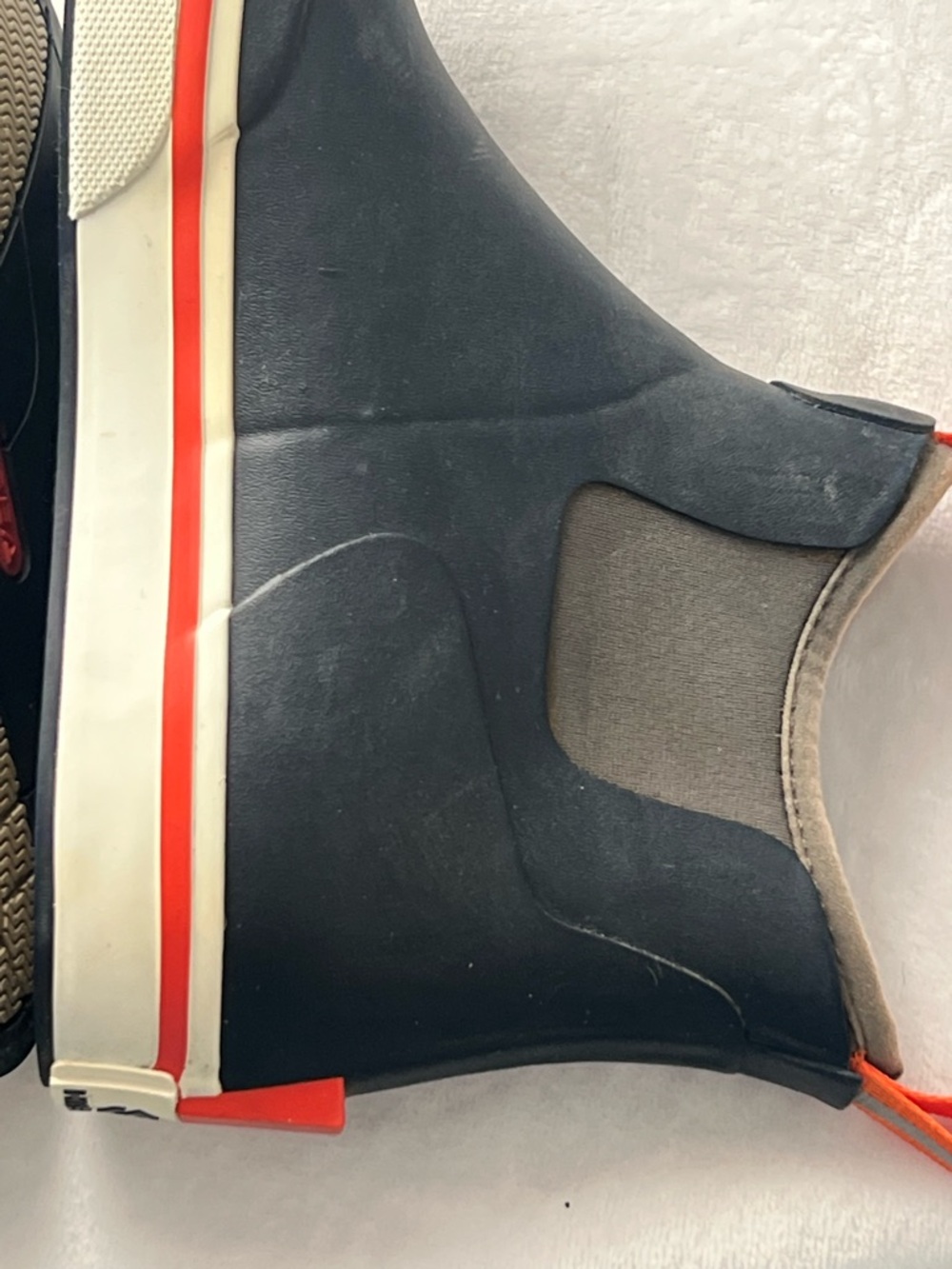 HISEA Men’s Navy and Orange Slip-On Waterproof Rain Boots, Size 7 - Picture 6 of 14